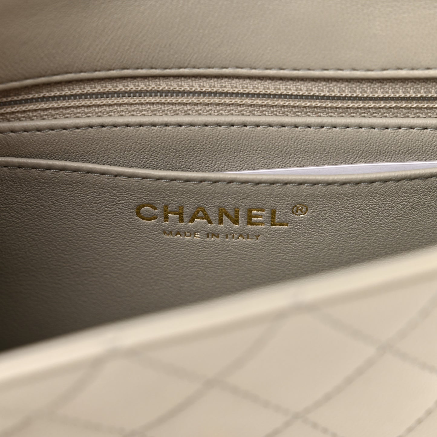 Lambskin Quilted Mini Rectangular Flap Grey