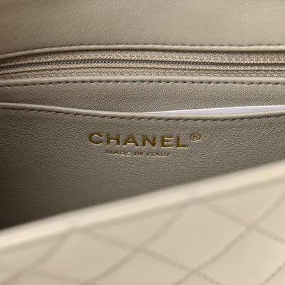 Chanel Lambskin Quilted Mini Rectangular Flap Grey 8 of 11