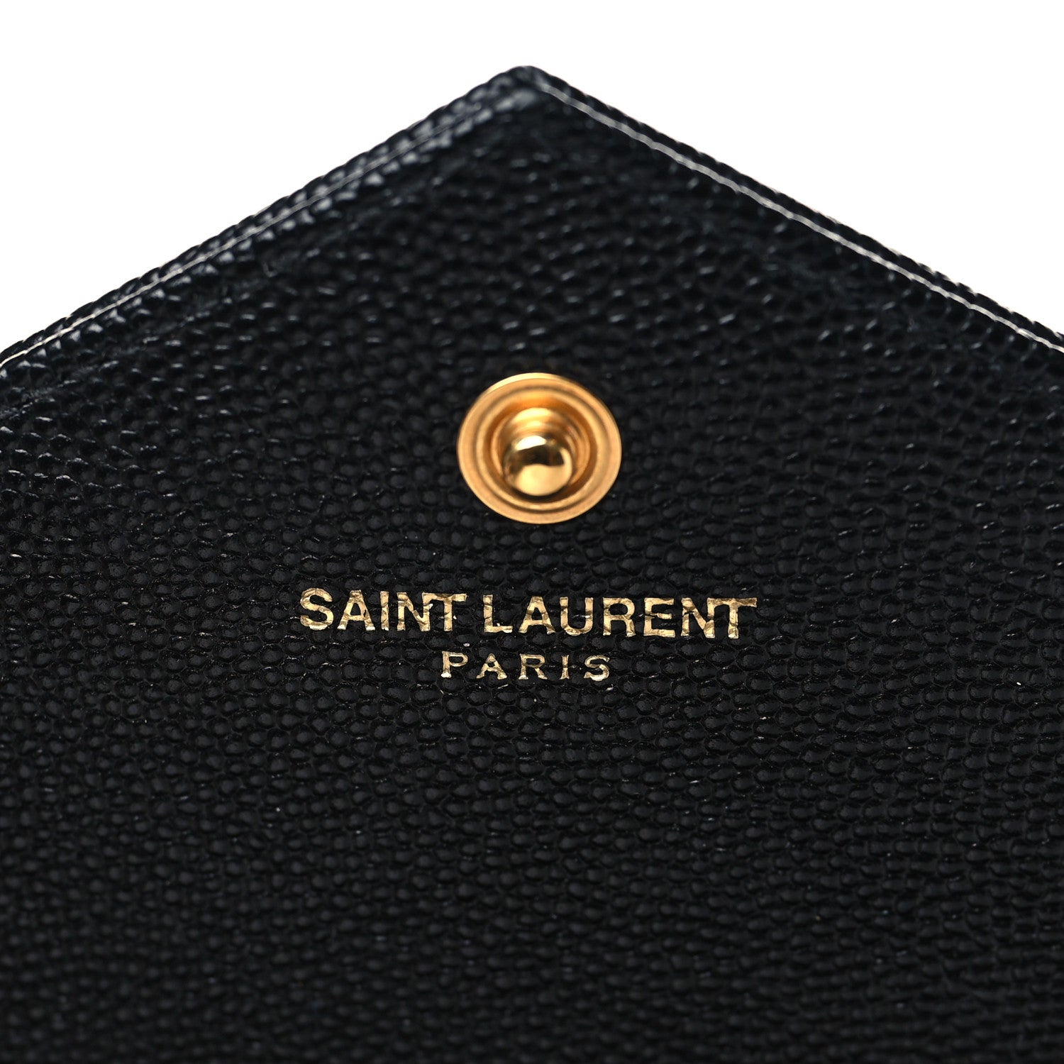 Saint Laurent Grain De Poudre Matelasse Chevron Monogram Chain Wallet Black 6 of 6