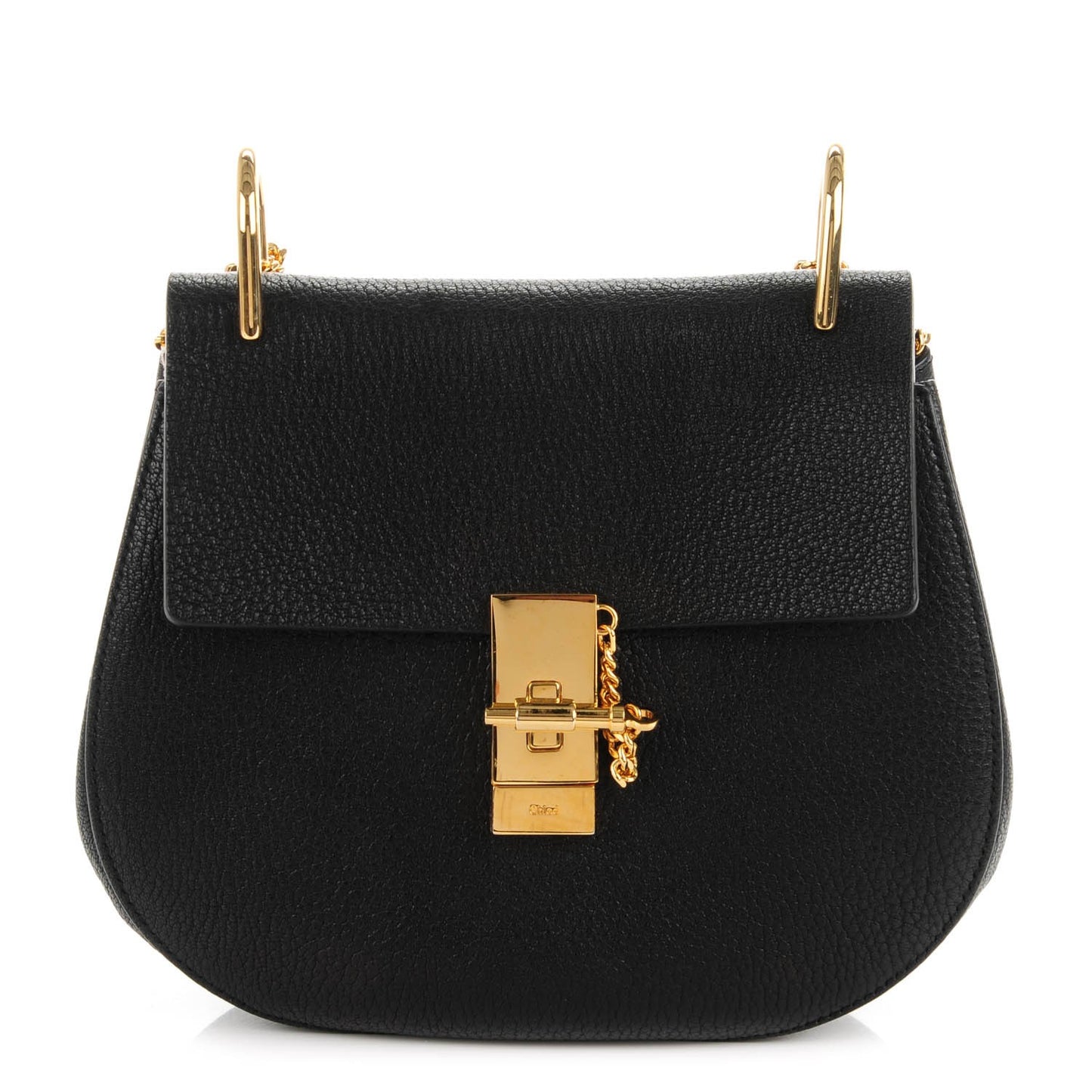 Grained Lambskin Drew Shoulder Bag Black