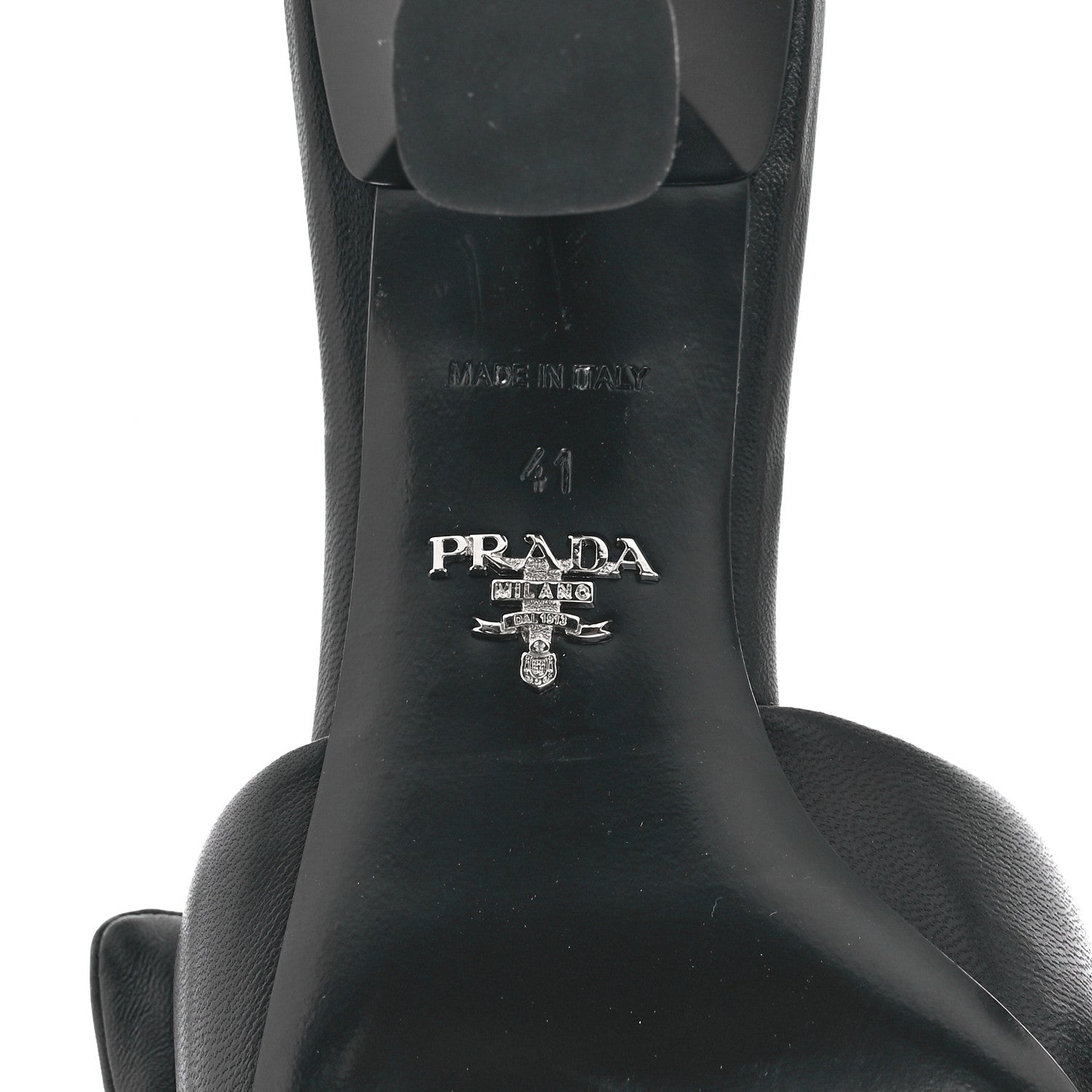 Prada Nappa Soft Padded Metal Triangle Logo 65mm Slide Sandals 41 Black 6 of 9