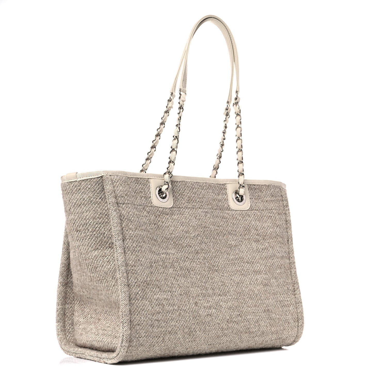 Chanel Mixed Fibers Small Deauville Tote Light Grey 3 of 14