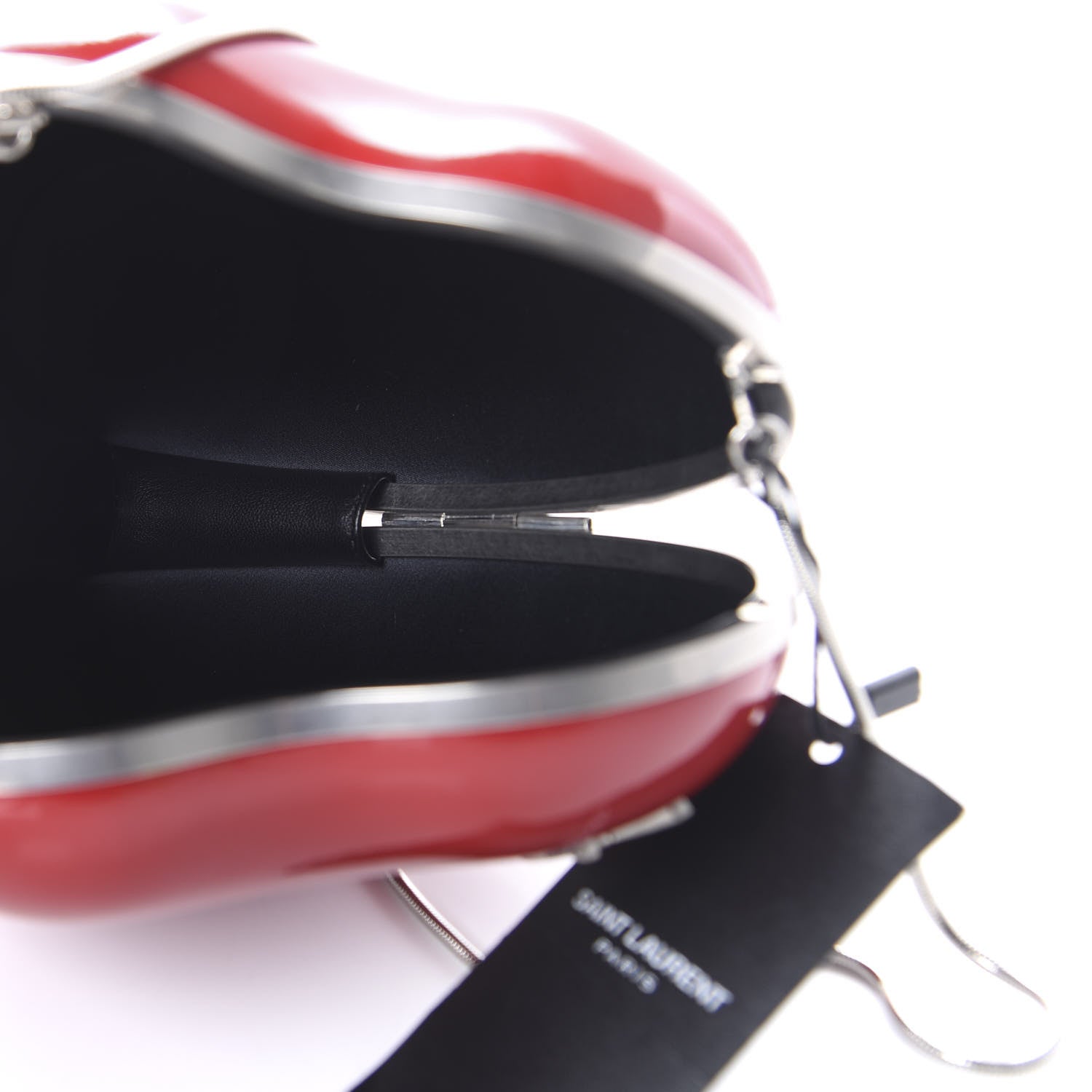 Saint Laurent Smooth Calfskin Heart Monogram Love Box Crossbody Red 5 of 9