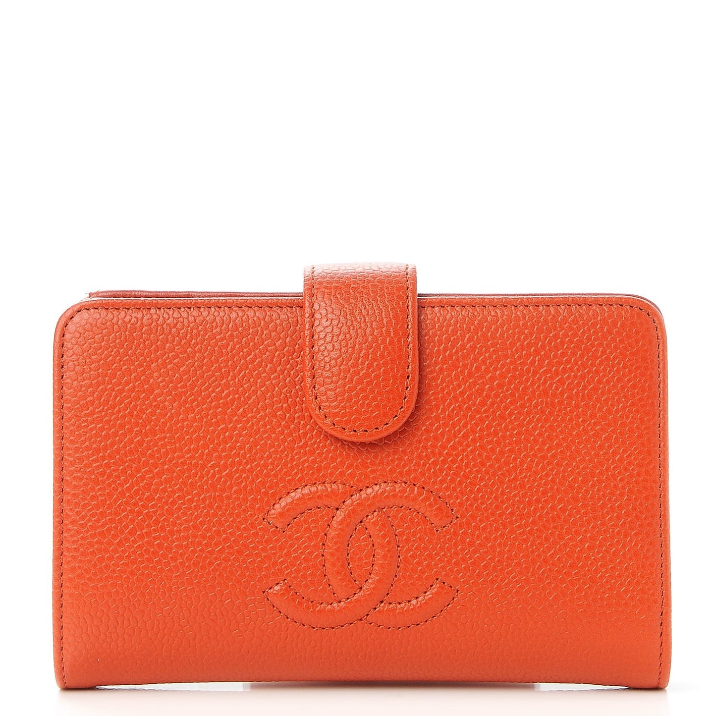 Caviar Timeless CC French Wallet Orange