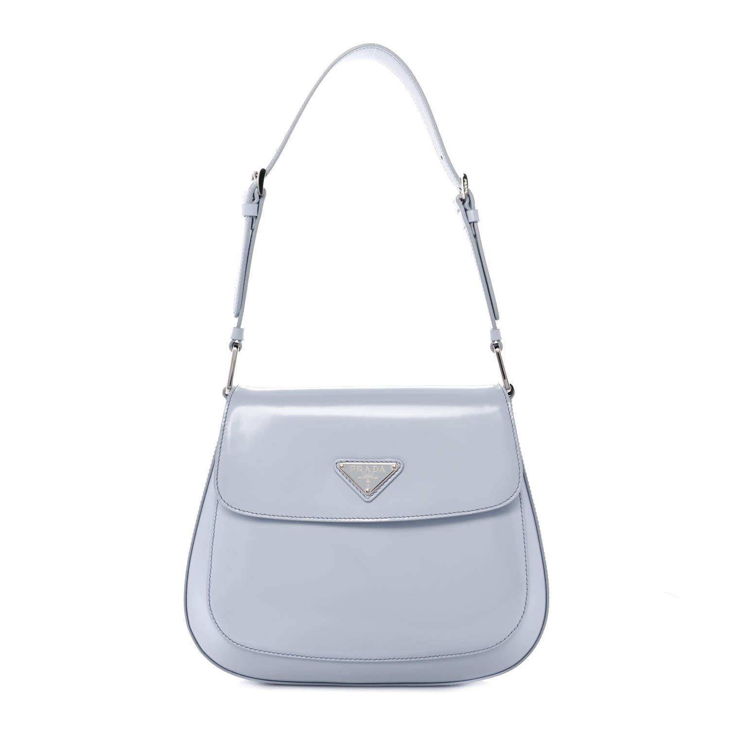 Prada Spazzolato Cleo Flap Adjustable Strap Shoulder Bag Fiordaliso 1 of 9