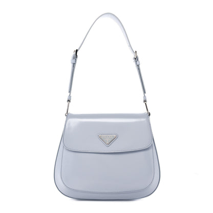 Prada Spazzolato Cleo Flap Adjustable Strap Shoulder Bag Fiordaliso 1 of 9