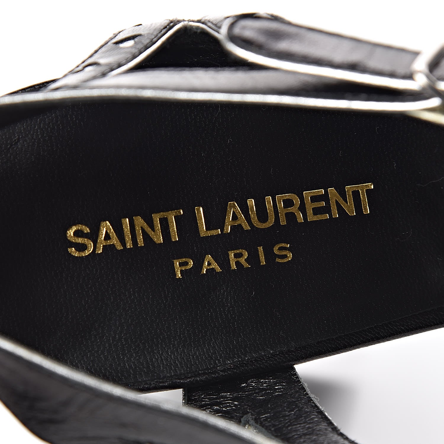 Saint Laurent Calfskin Tribute 105 Heart Platform Sandals 40.5 Black 7 of 10