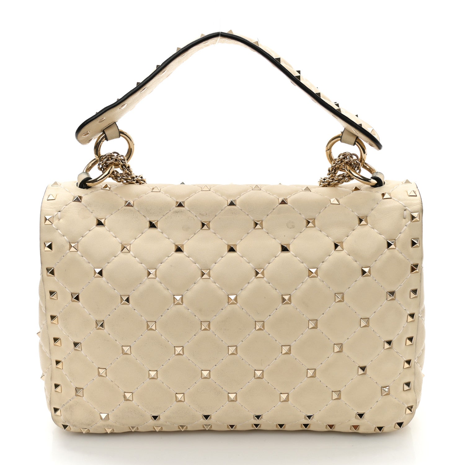 Valentino Garavani Nappa Medium Rockstud Spike Shoulder Bag Light Ivory 11 of 13