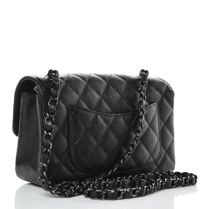 Chanel Crumpled Calfskin Quilted Mini Rectangular Flap So Black 3 of 9