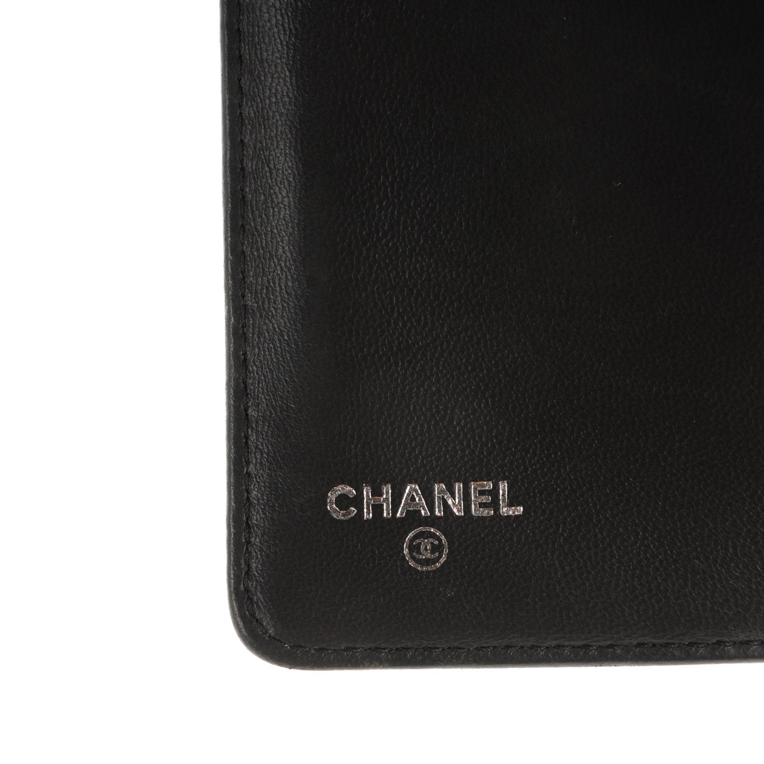 Chanel Lambskin Quilted Boy Large Zip Pocket Wallet Dark Grey 6 of 8