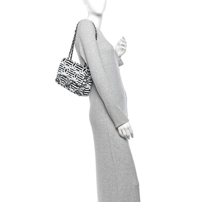 Chanel Sequin CC Medium Flap Black White 2 of 11