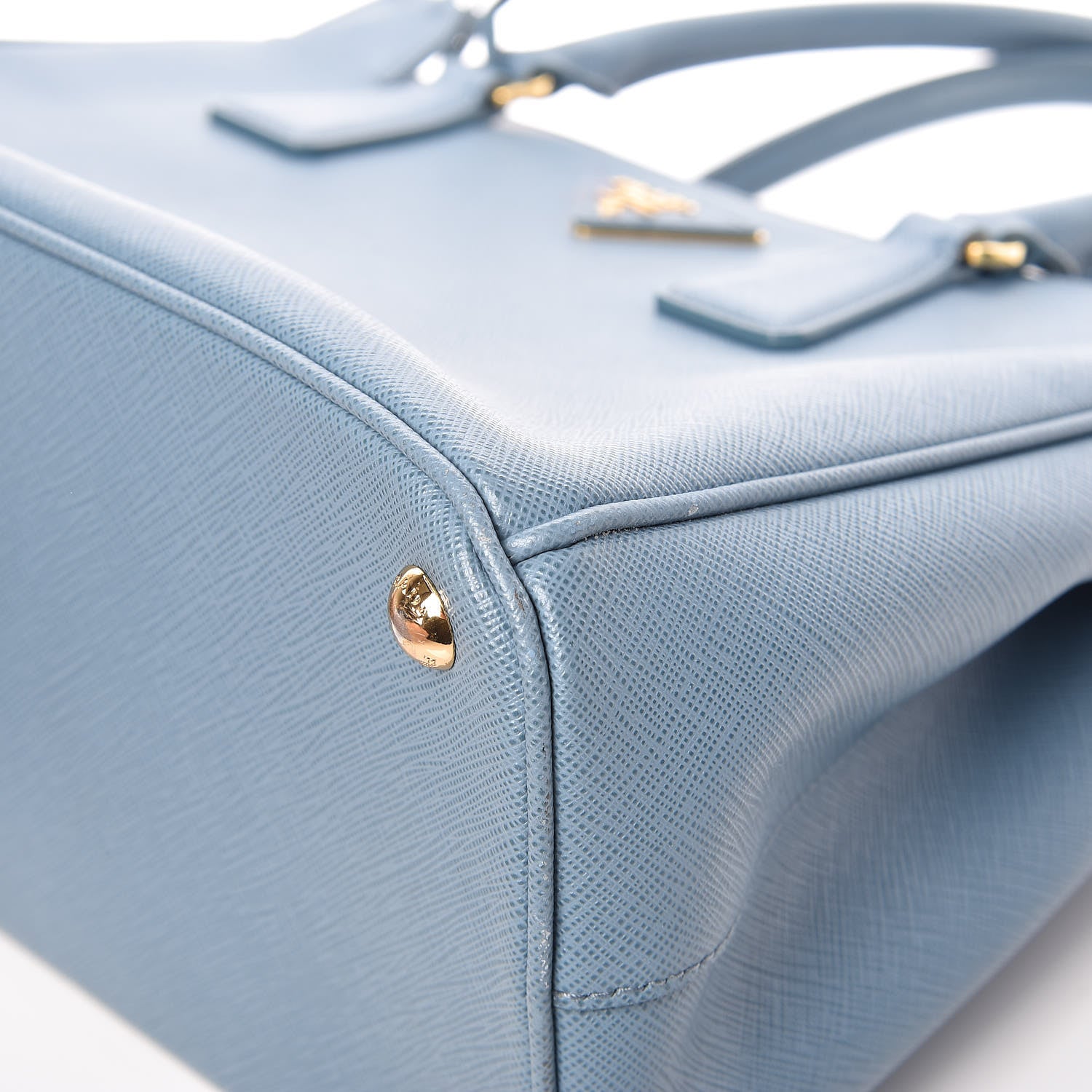 Prada Saffiano Small Galleria Double Zip Tote Aviazione 10 of 13