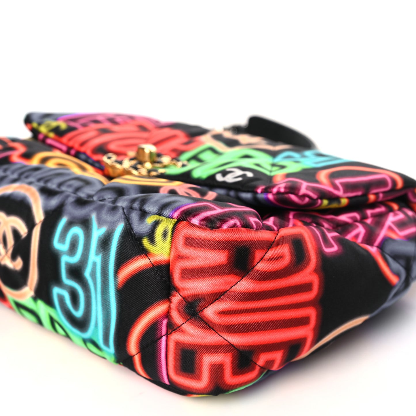 Fabric Printed Medium Chanel 19 Flap Black Multicolor