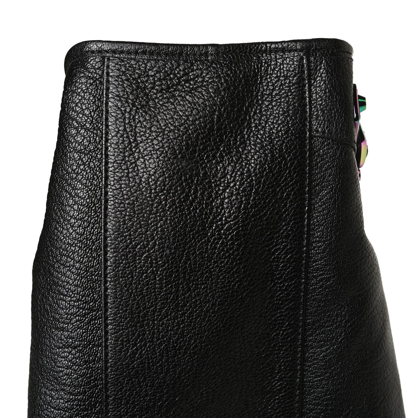 Chevre Iridescent Metallic Edge Hardware City Black