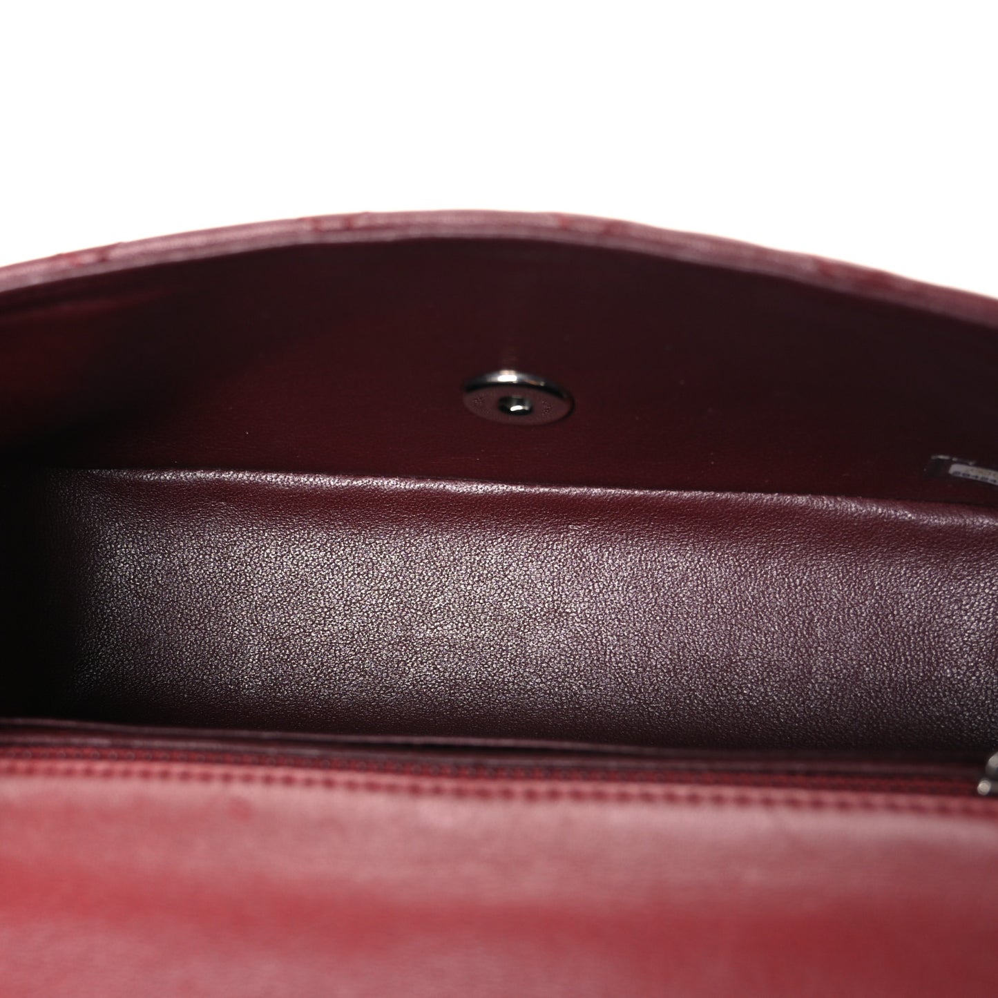 Lambskin Quilted Mini Rectangular Flap Burgundy