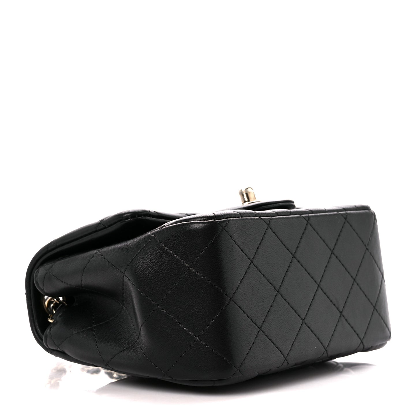 Lambskin Quilted Mini Square Flap Black