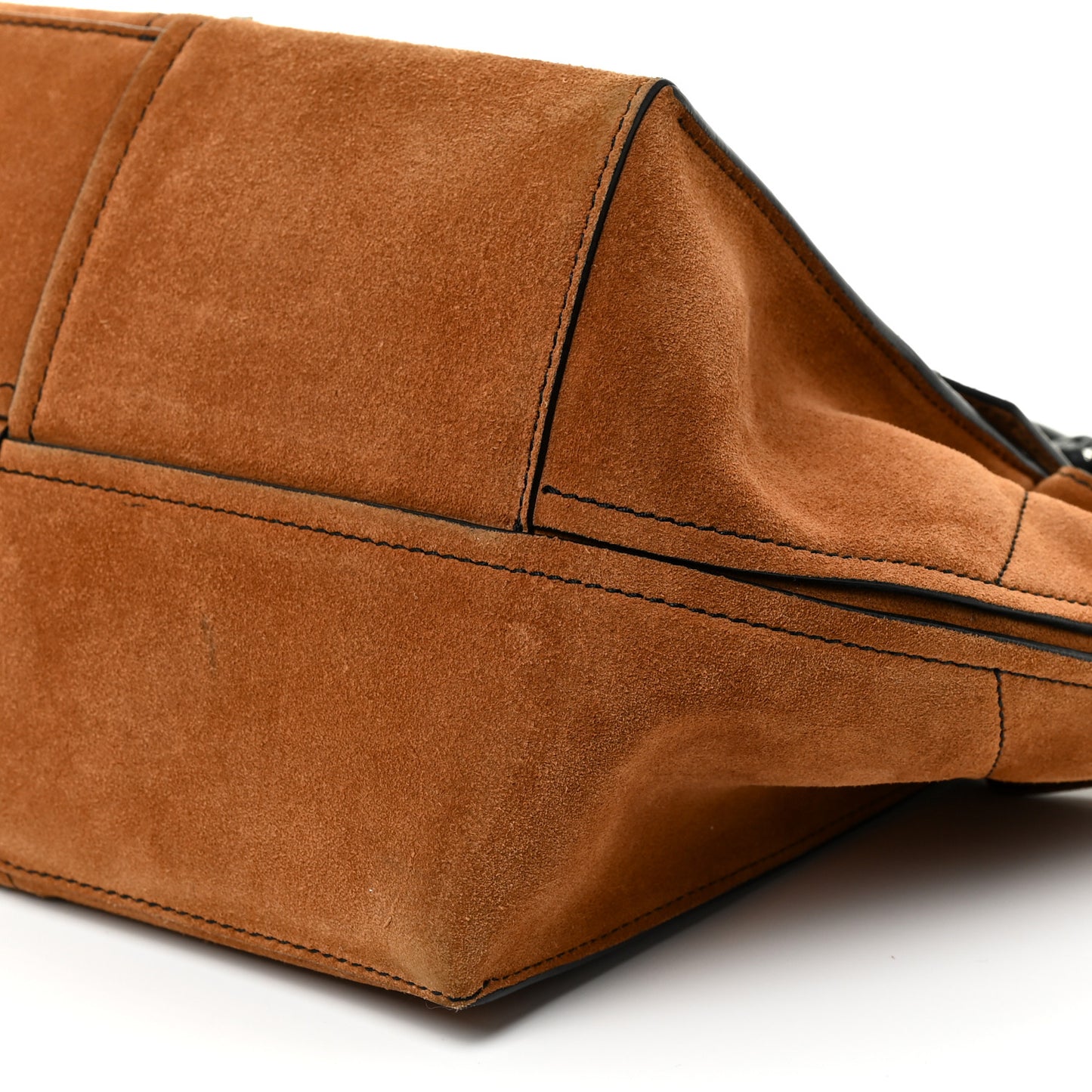 Suede Crochet Curl Satchel Wood