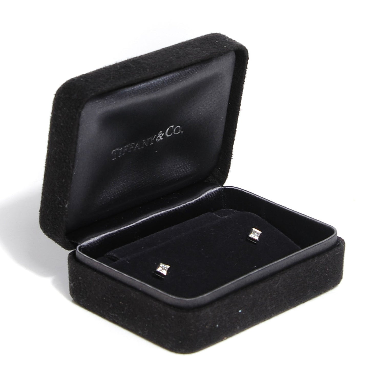 Platinum Diamond Princess Cut Earrings