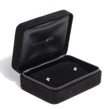 Tiffany Platinum Diamond Princess Cut Earrings 5 of 5