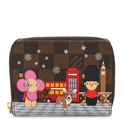 Louis Vuitton Damier Ebene 2021 Christmas Animation London Zippy Coin Purse Red 1 of 9