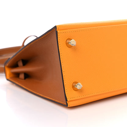 Hermes Epsom Horseshoe Kelly Sellier 25 Jaune D'Or Gold 8 of 10
