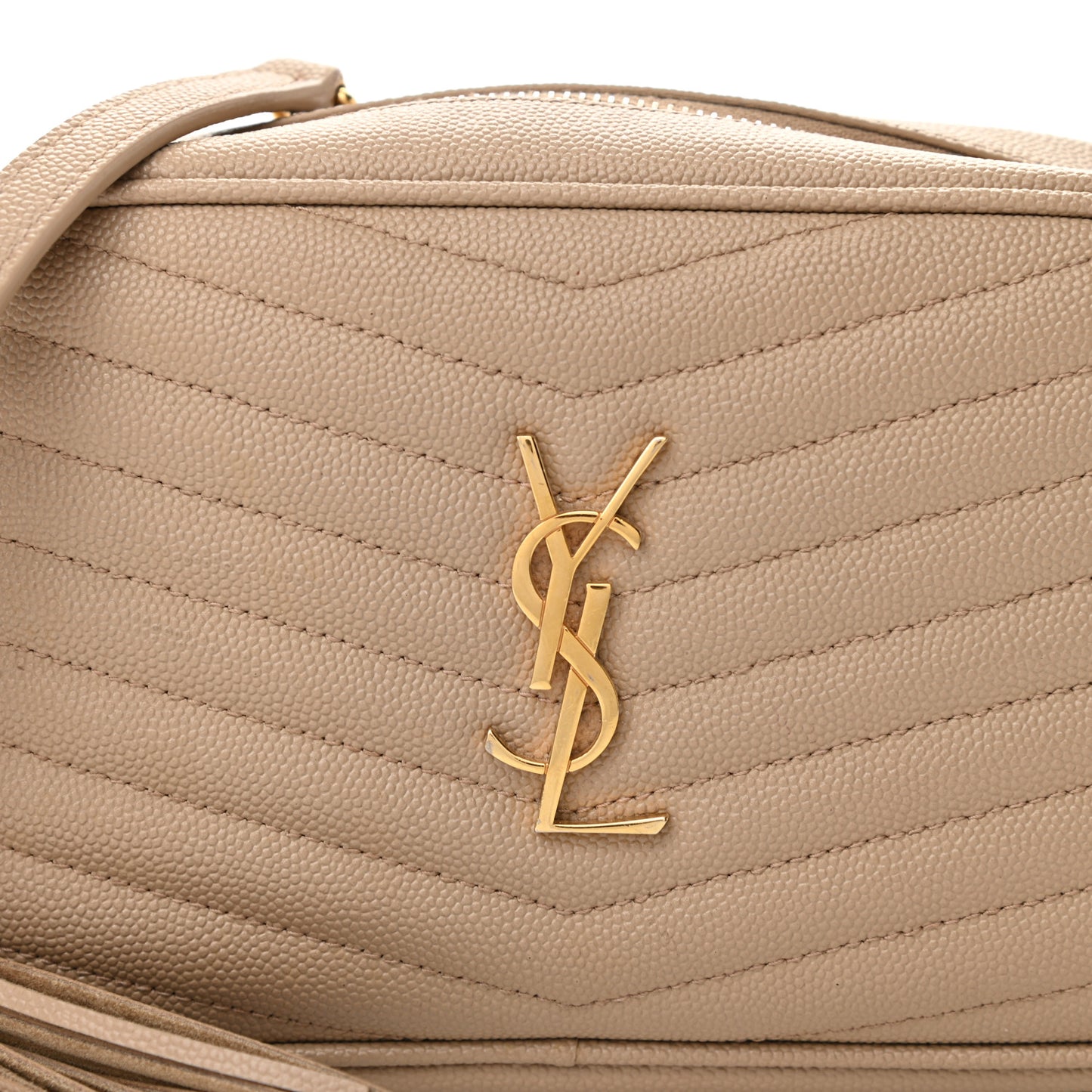 Grain De Poudre Matelasse Monogram Mini Lou Camera Bag Dark Beige