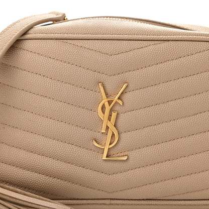 Saint Laurent Grain De Poudre Matelasse Monogram Mini Lou Camera Bag Dark Beige 8 of 13