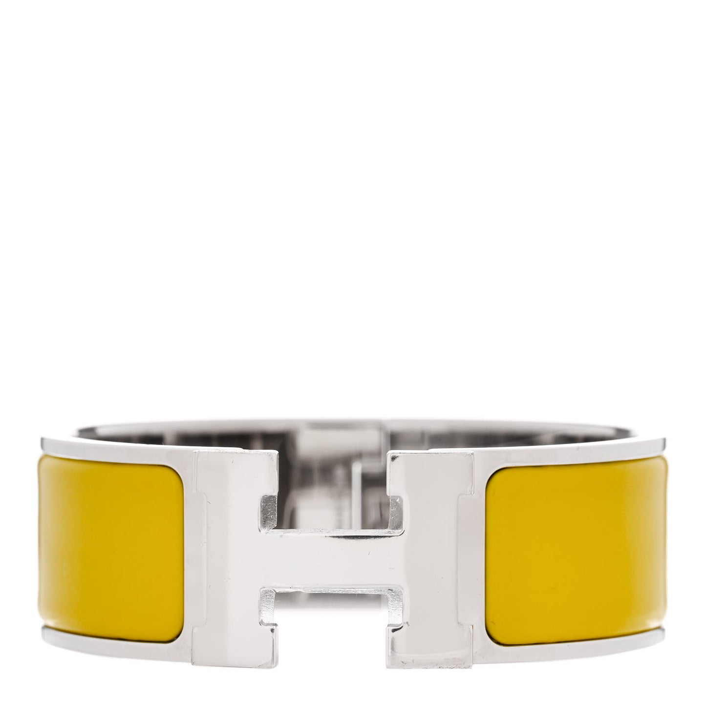 Enamel Wide Clic Clac H Bracelet PM Chartreuse