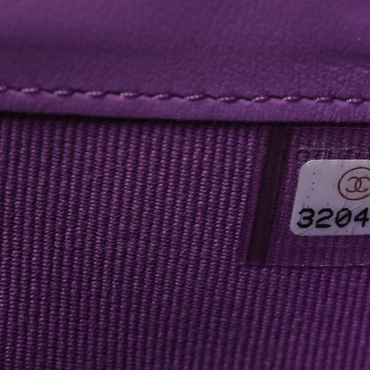 Chanel Caviar Quilted Large Gusset Flap Wallet Purple 8 of 13