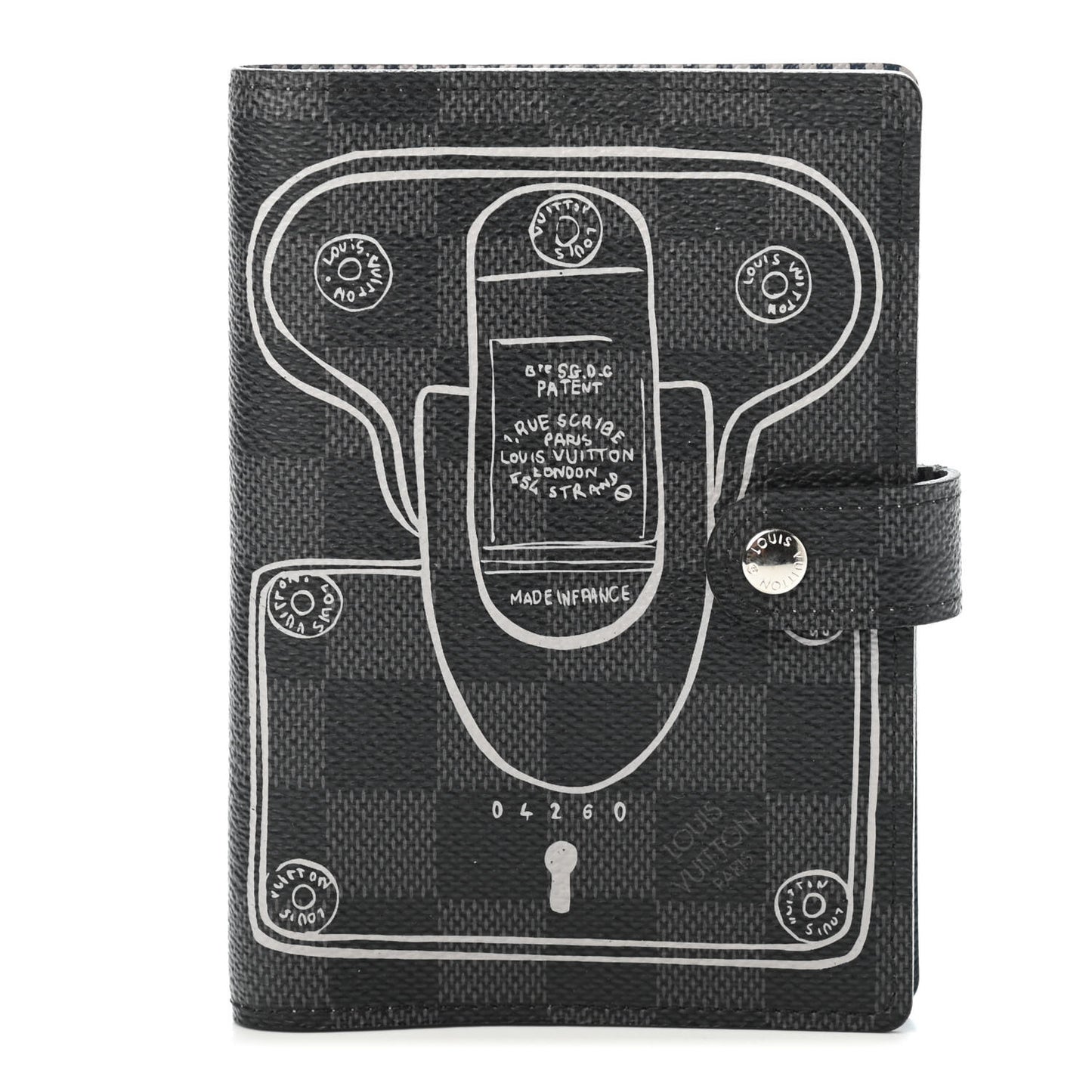 Damier Graphite Trunks and Locks Small Ring Agenda Cover