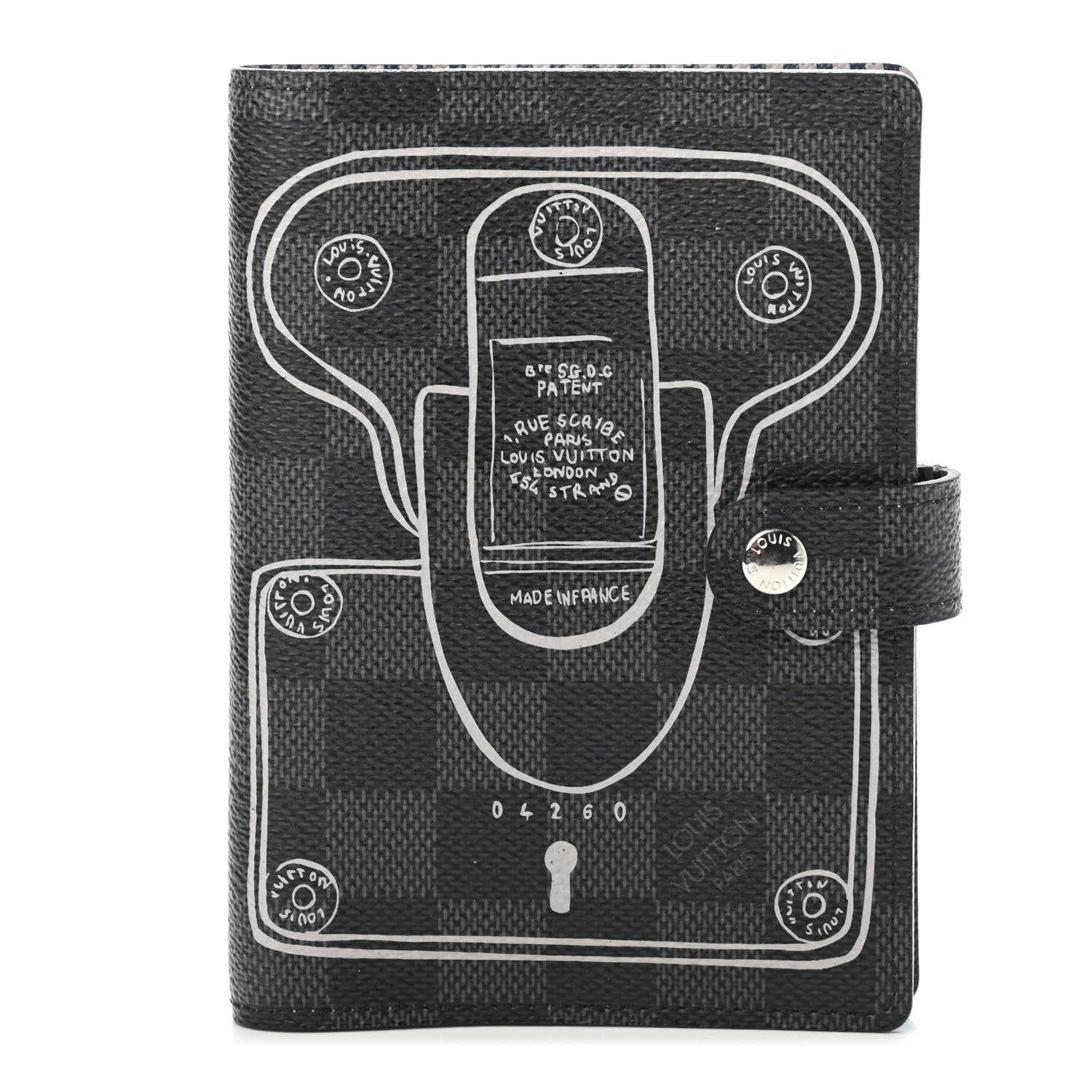 Louis Vuitton Damier Graphite Trunks and Locks Small Ring Agenda Cover 1 of 4