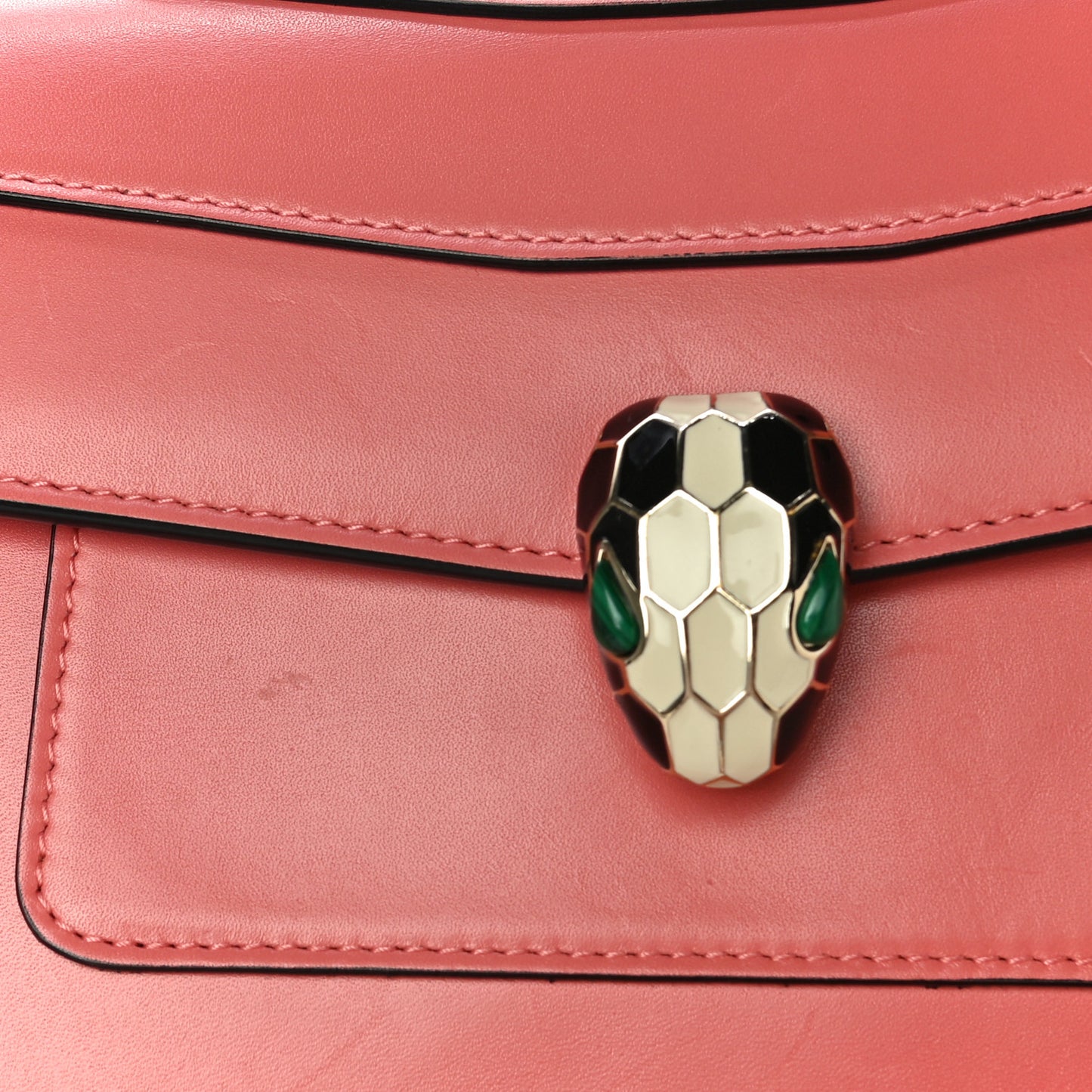 Calfskin Serpenti Forever Shoulder Bag Coral