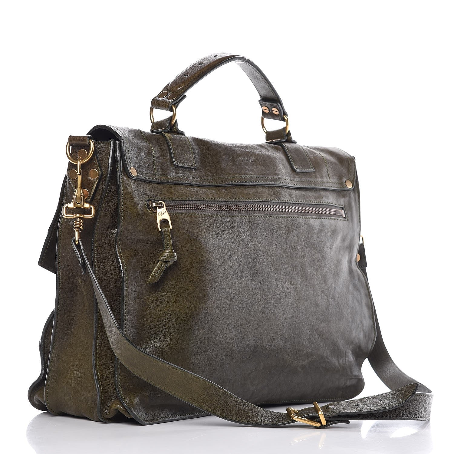 Proenza Schouler Lambskin Medium PS1 Satchel Military 4 of 11
