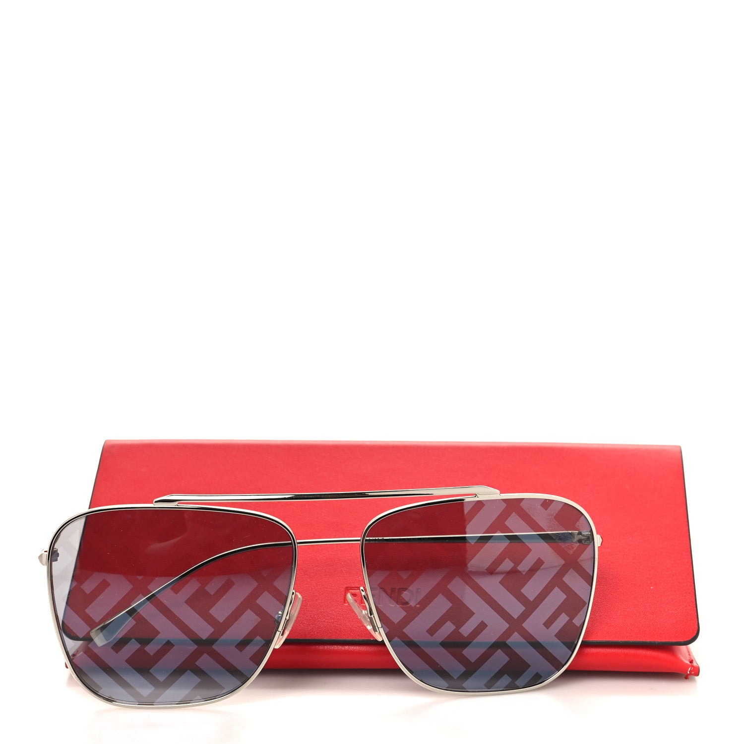 Fendi Metal Aviator Sunglasses FF0406/S Silver 7 of 7