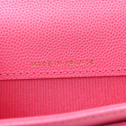 Chanel Caviar Quilted Flap Card Holder Wallet Pink 7 of 8