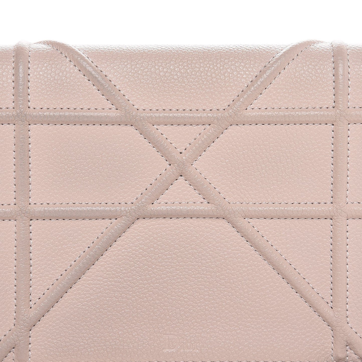 Grained Calfskin Diorama Wallet on Chain Pouch Rose Poudre