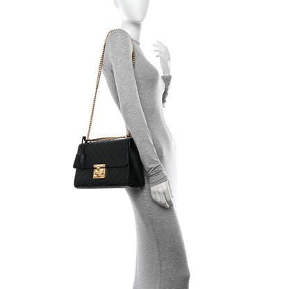 Gucci Guccissima Medium Padlock Shoulder Bag Black 2 of 10