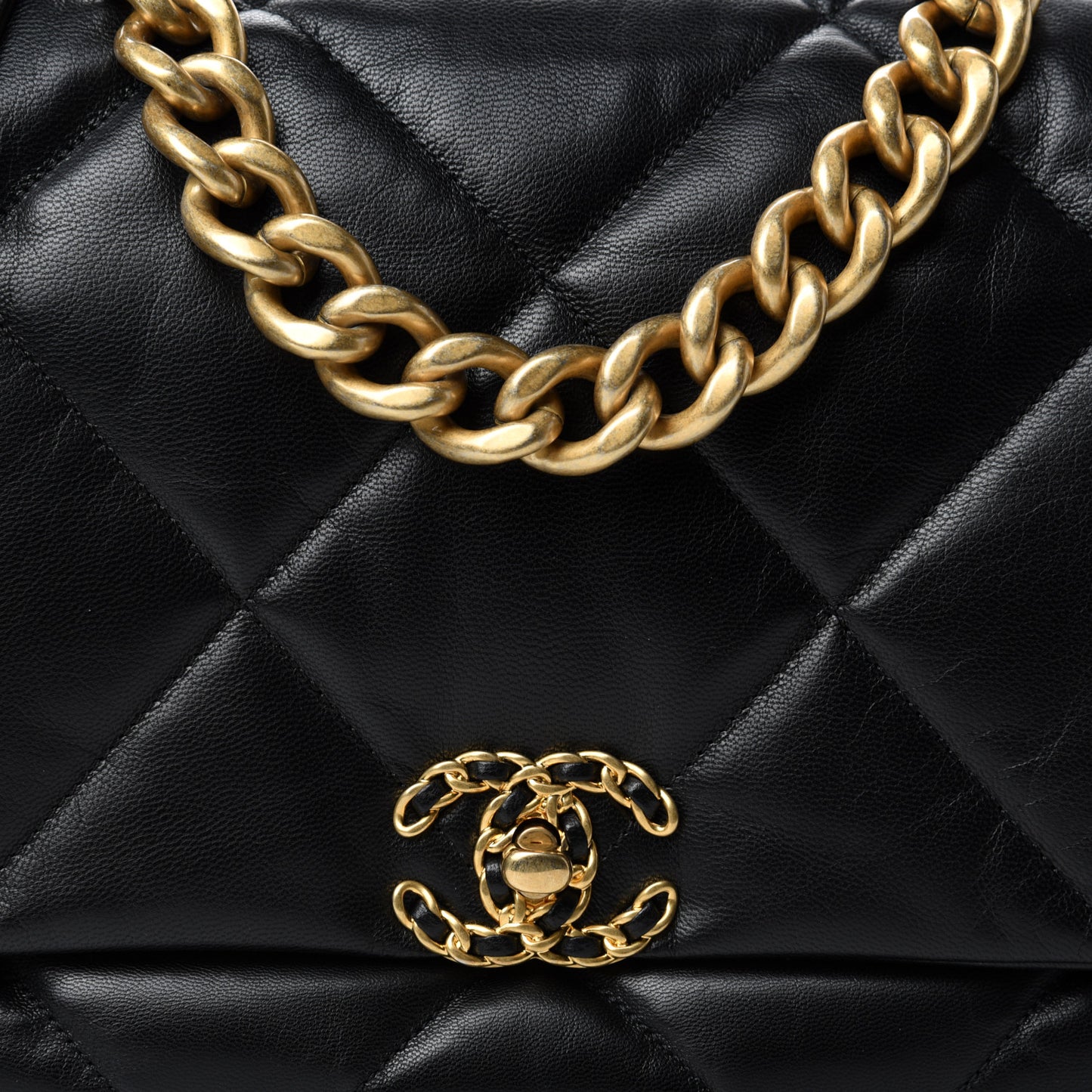Goatskin Quilted Maxi 19 Flap Black