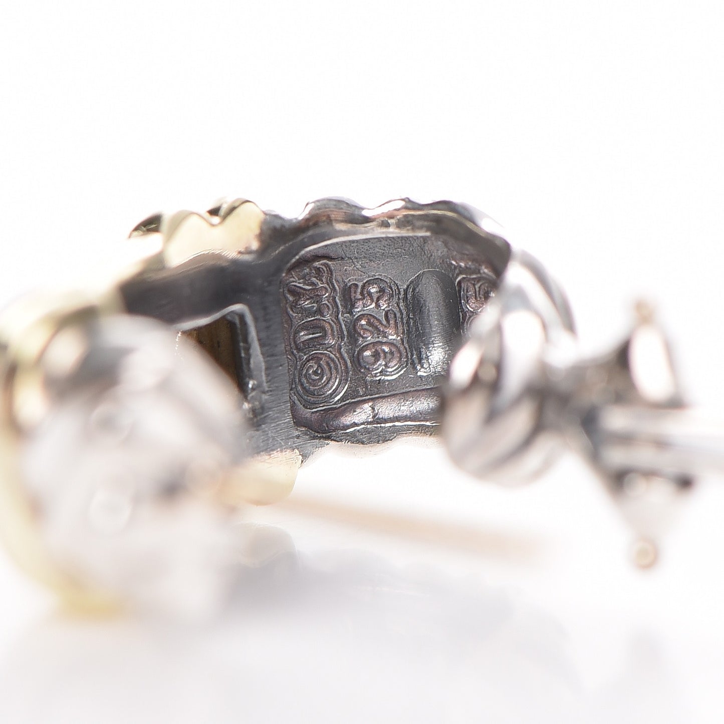14K Yellow Gold Sterling Silver Huggie Hoop Earrings