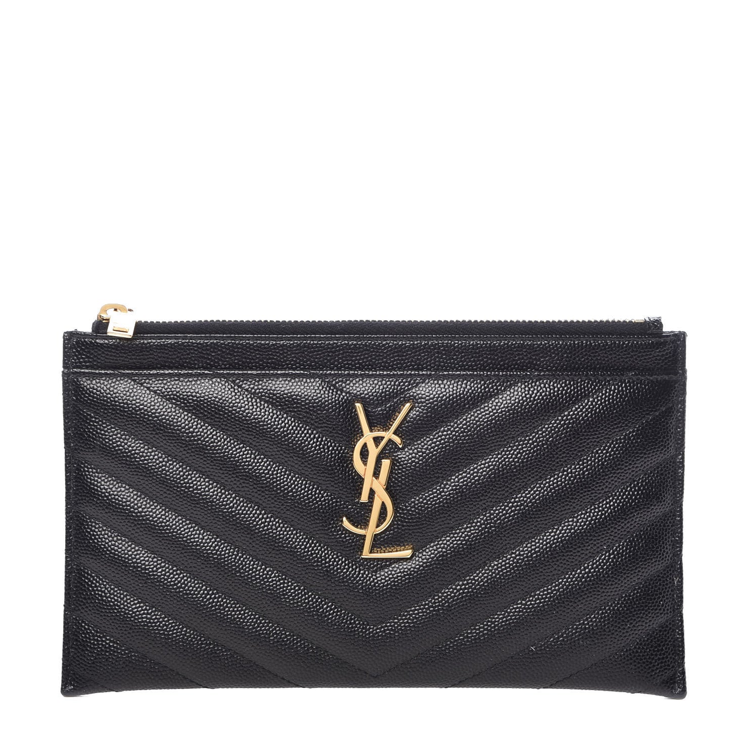 Grain De Poudre Chevron Monogram Bill Pouch Black