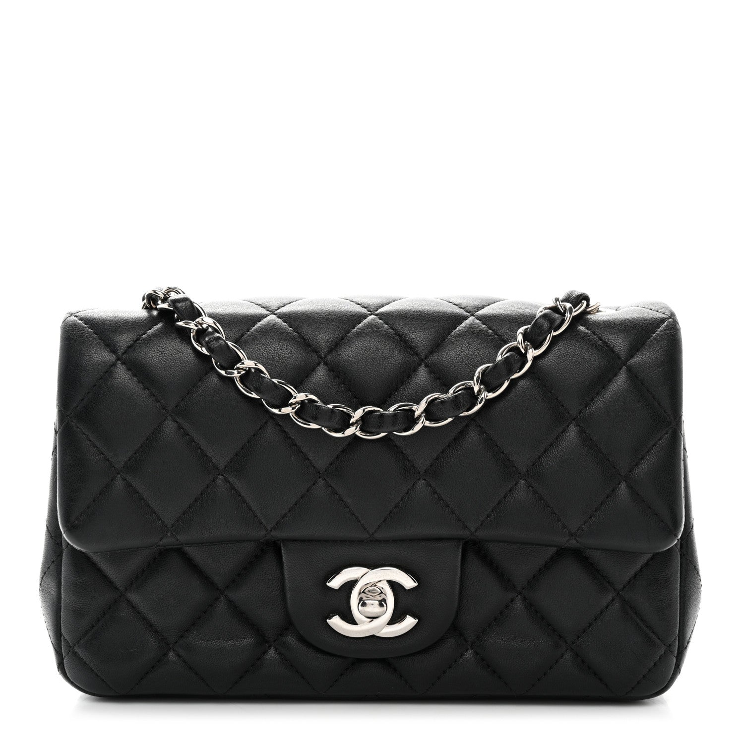 Chanel Lambskin Quilted Mini Rectangular Flap Black 1 of 10