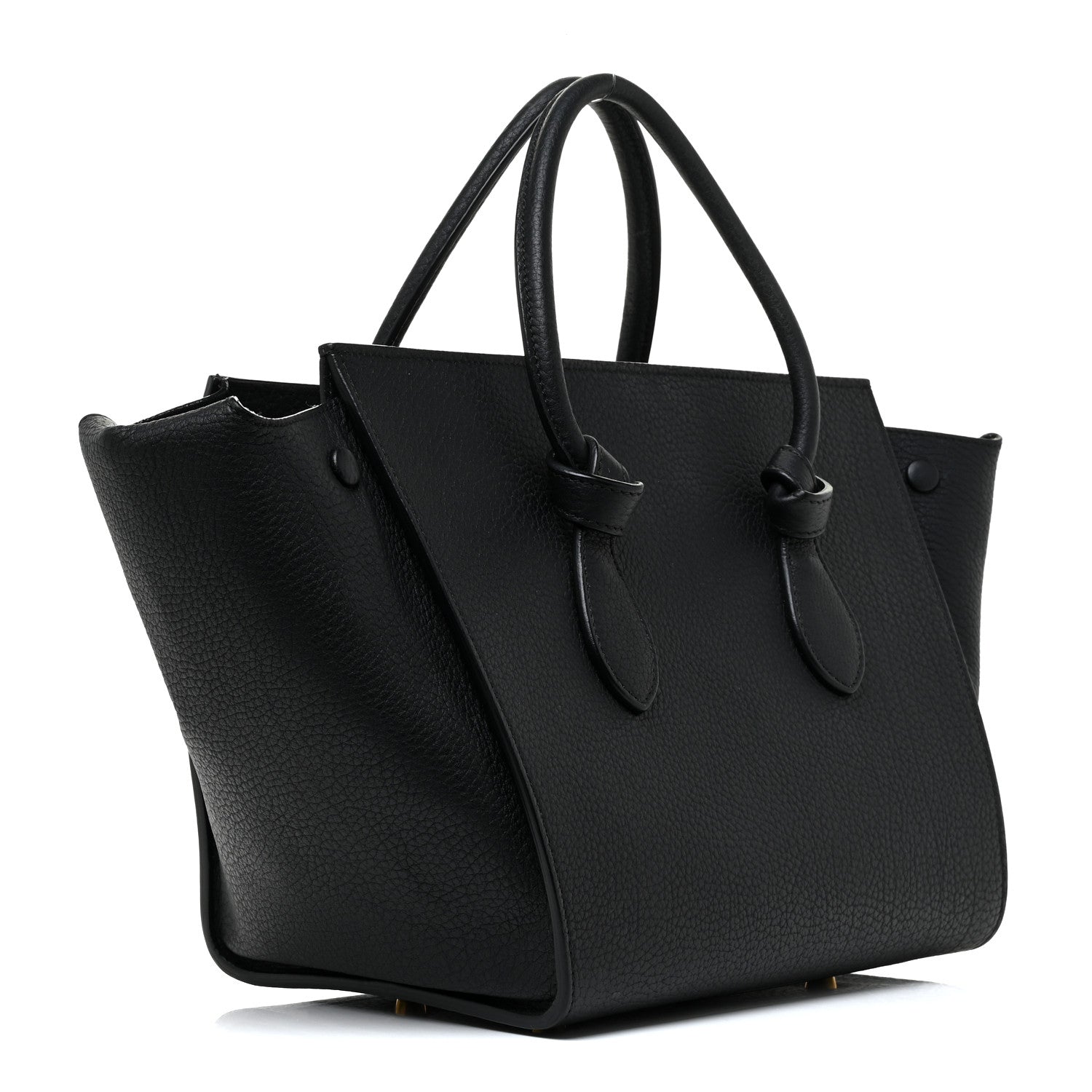 Celine Crisped Calfskin Mini Tie Knot Tote Black 3 of 16
