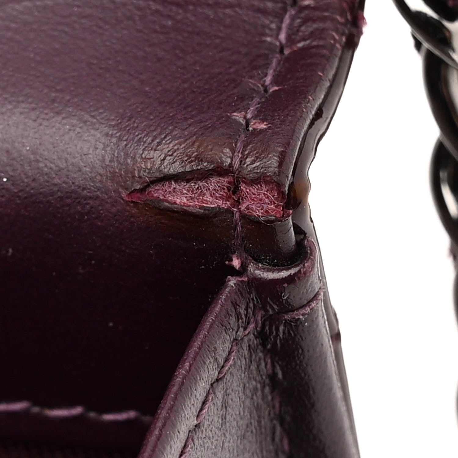 Chanel Patent Quilted Wallet On Chain WOC Purple 11 of 12