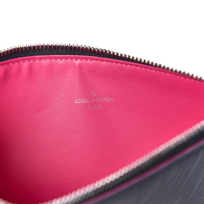 Louis Vuitton Epi Felicie Chain Wallet Zippered Insert Black Hot Pink 6 of 7