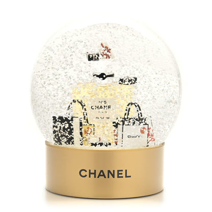 Chanel Glass N°5 Perfume Bottle Snow Globe Gold 5 of 8
