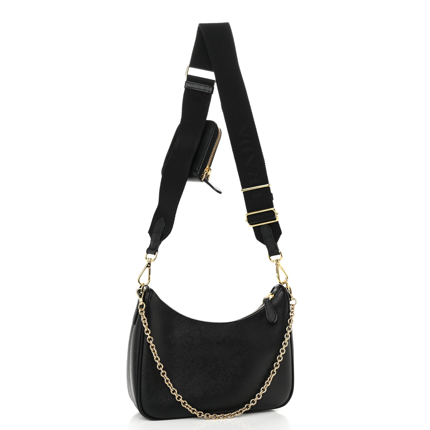 Saffiano Lux Re-Edition 2005 Shoulder Bag Black
