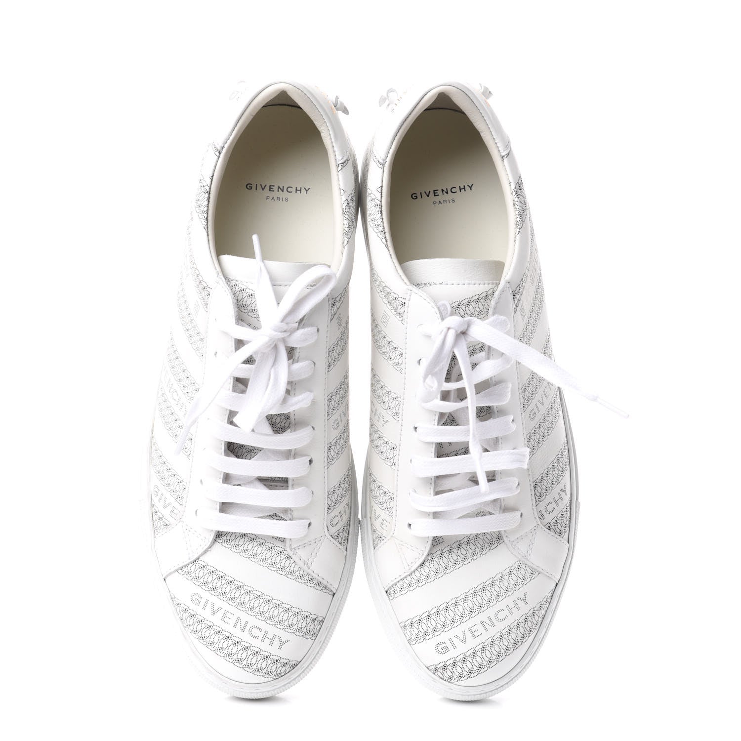 Givenchy Calfskin Logo Chain Print Urban Street Sneakers 39 White 5 of 11