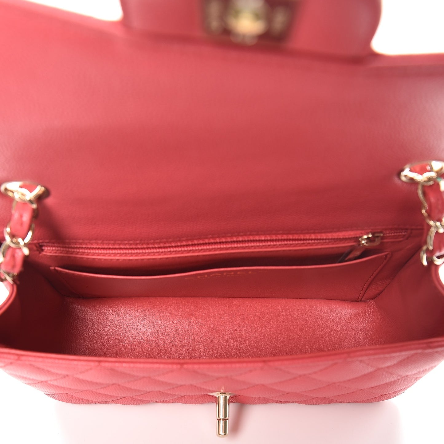 Caviar Quilted Mini Rectangular Flap Dark Pink