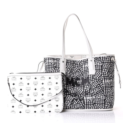 MCM Visetos Medium Liz Reversible Shopper Tote White 2 of 13