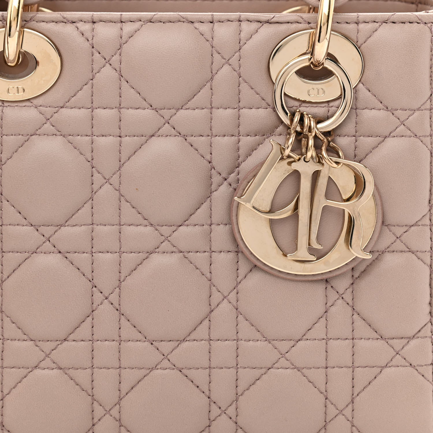 Christian Dior Lambskin Cannage Small Lucky Badges My Lady Dior Taupe 7 of 10